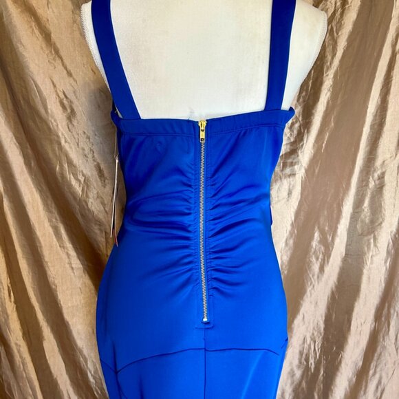 NWT! Beautiful Emerald Sunday Blue Maxi Formal Zipper Dress ~Thick Straps ~Sz. L - Picture 2 of 15
